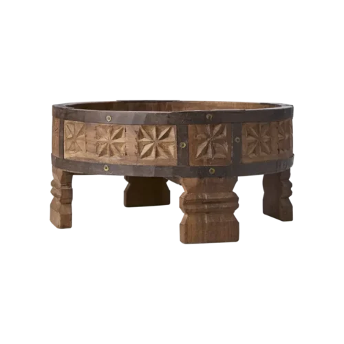 TREASURE Bakke i Genbrugstræ Ø30 – Rustik Træbakke på Fødder- Pris 895,-