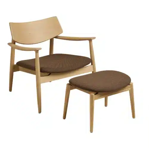 Olvera Loungestol med fodskammel – natur & brun