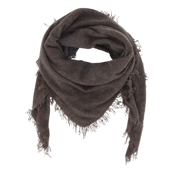 Cashmere tørklæde med frynser – Coffee - Billede 2