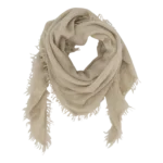 Cashmere tørklæde med frynser – Creme