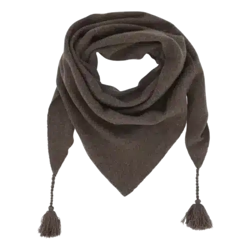 Cashmere tørklæde med kvaster – Latte