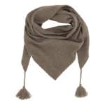 Cashmere tørklæde med kvaster – Latte