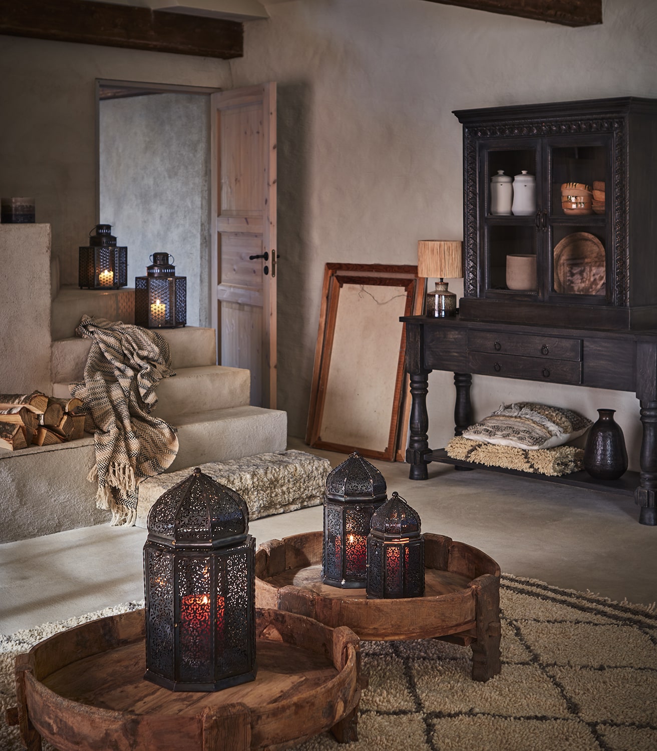 TRASURE Sofabord i Mangotræ Ø80 cm – Lavt Rustikt Bord- Pris 2649,- - Billede 2