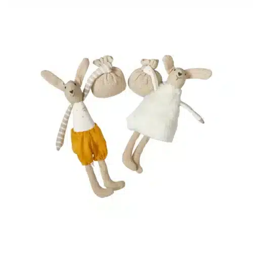 Lulu & Nico Kanin m/sæk – 2 ass. | H20 cm | Dekorativ stofkain