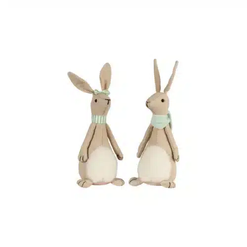 Hugo & Wilma Påskekanin – Dekorative Stofkaniner  H18cm stof