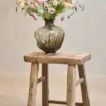 Vase i mundblæst, gennemfarvet glas