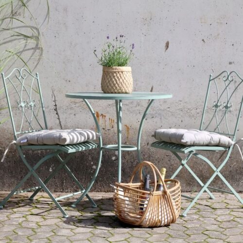 Cafésæt – antique verte (bord + 2 stole
