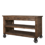 Køkkenø på hjul i træ & jern