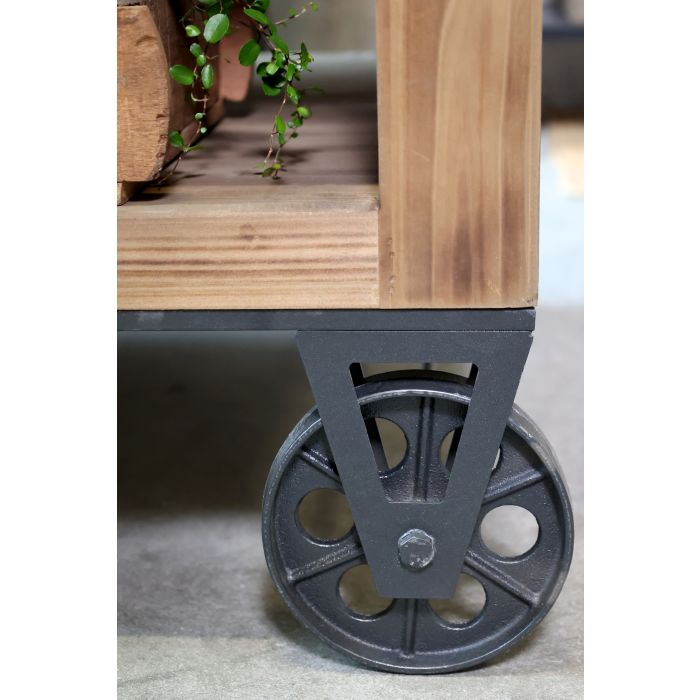 Køkkenø på hjul i træ & jern - Billede 3