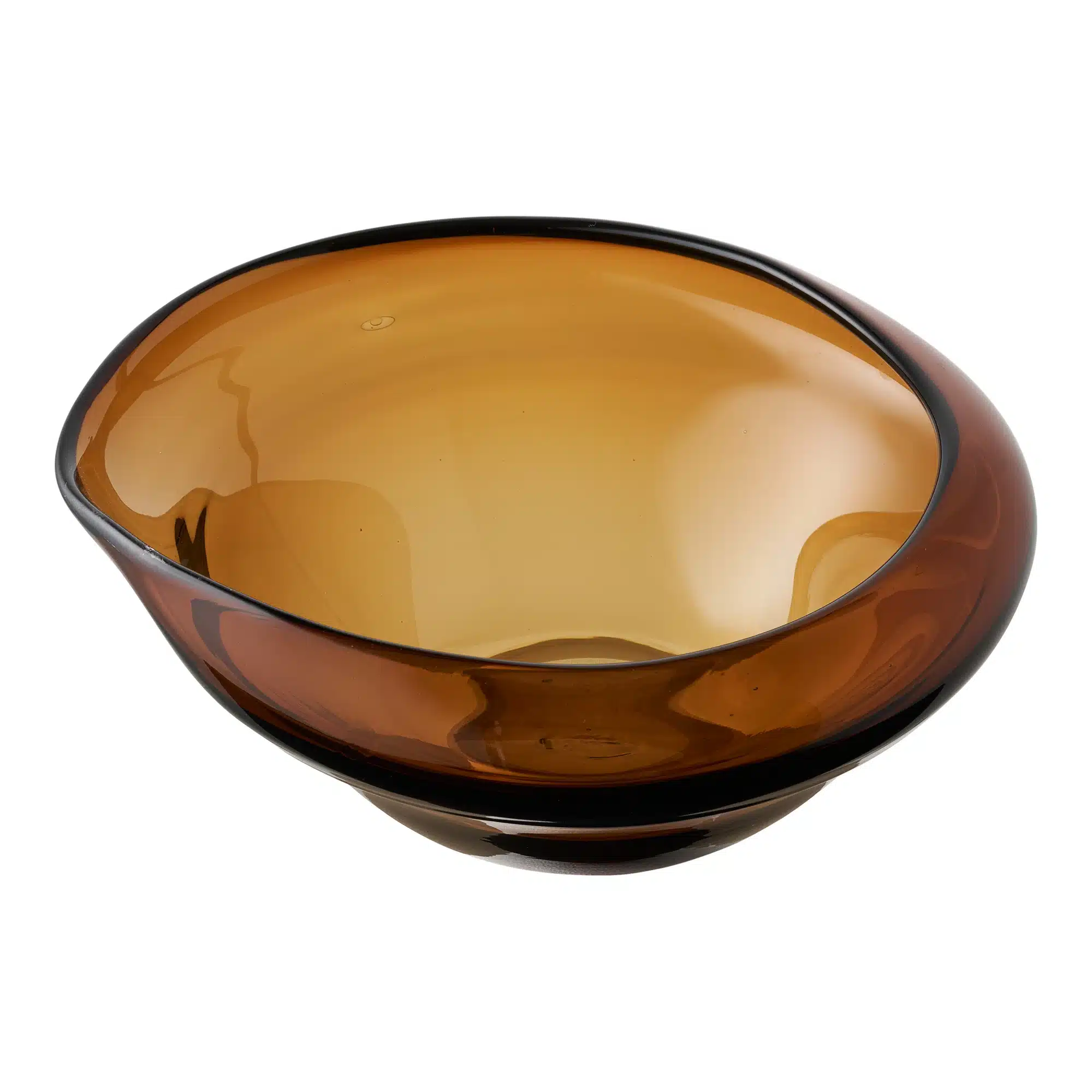 Mundblæst glasskål – smoked brun - Billede 3