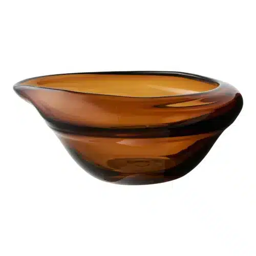 Mundblæst glasskål – smoked brun