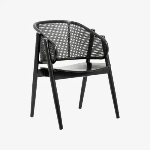 WICKY spisebordsstol med armlæn – sort