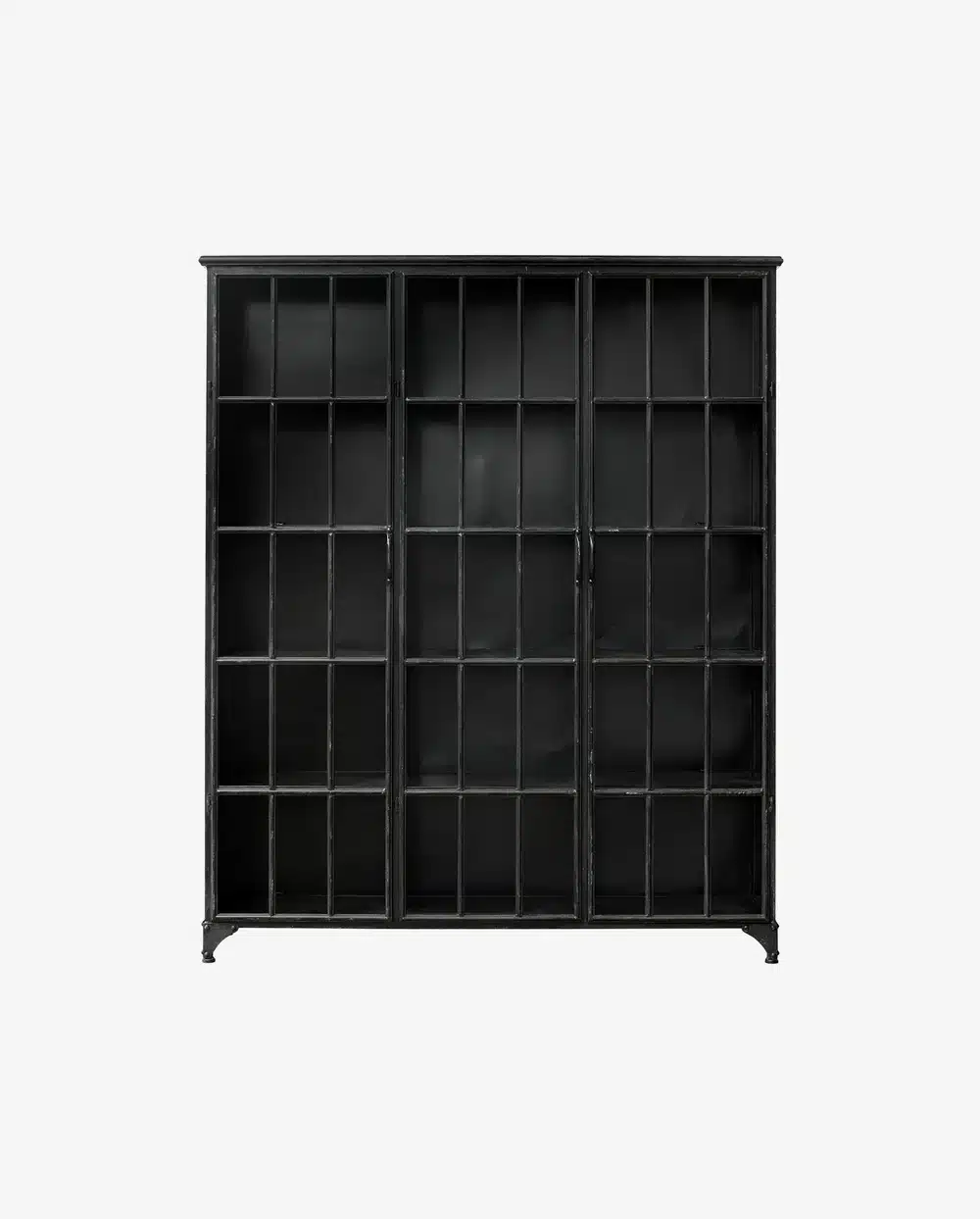 DOWNTOWN Vitrineskab – Sort jern | 150 × 38 × 180 cm