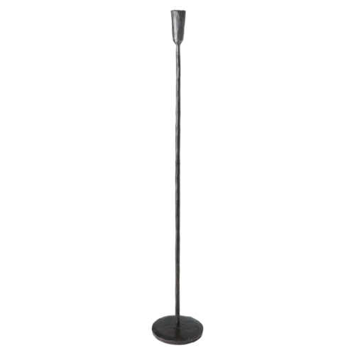 Håndlavet XL lysestage i sort smedejern – H70 cm
