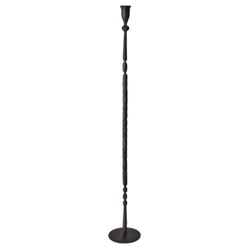 Sort gulvlysestage i jern – H85 cm