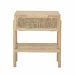 Sidebord i fyrretræ og rattan – natur