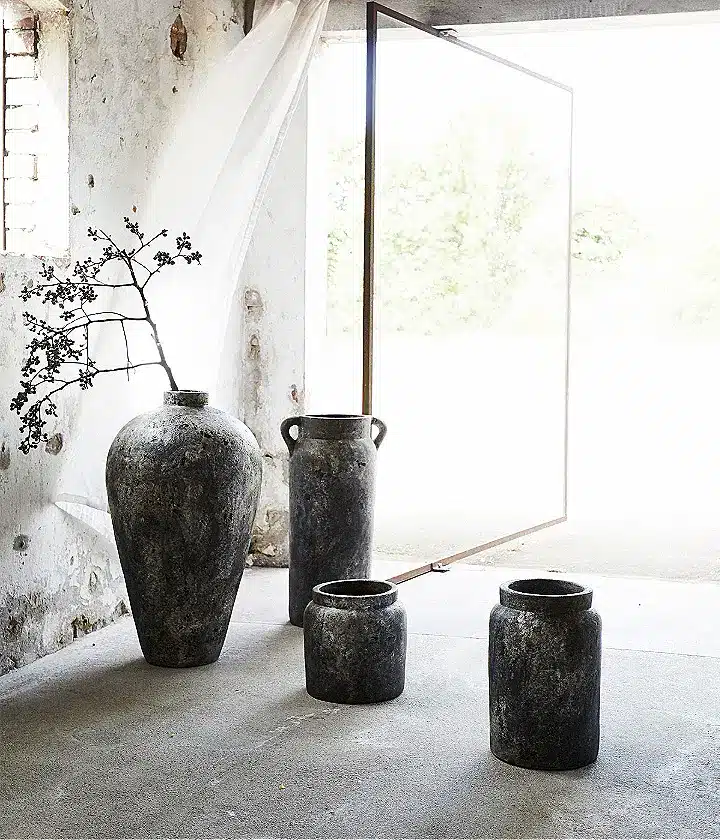 Muubs Echo Krukke – Terracotta Ø30 x H70 cm | Rustgrå Finish - Billede 3