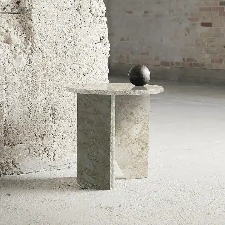 Muubs Sidebord Verde - Creme - Marmor - Ø40xH42 cm - Billede 2