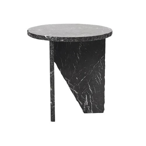 Muubs Sidebord Verde - Sort - Marmor - Ø40xH42 cm