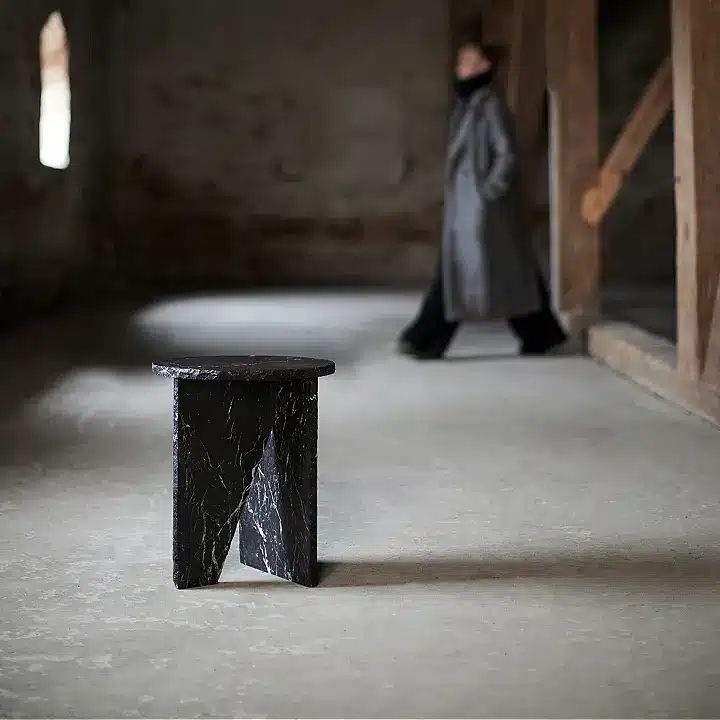 Muubs Sidebord Verde - Sort - Marmor - Ø40xH42 cm - Billede 4