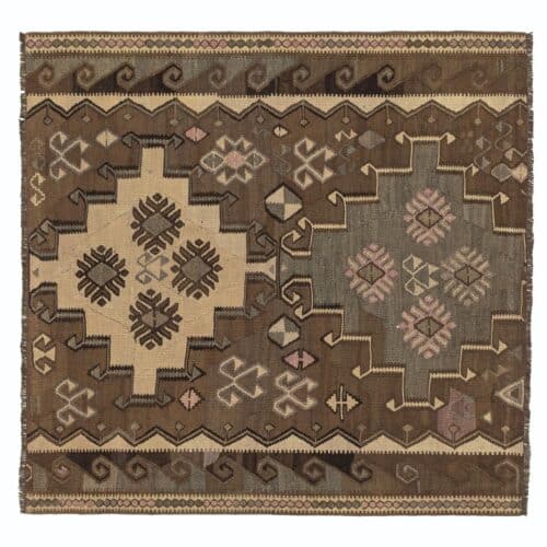 Vintage Kelim Tæppe Mål: 130 × 134 cm