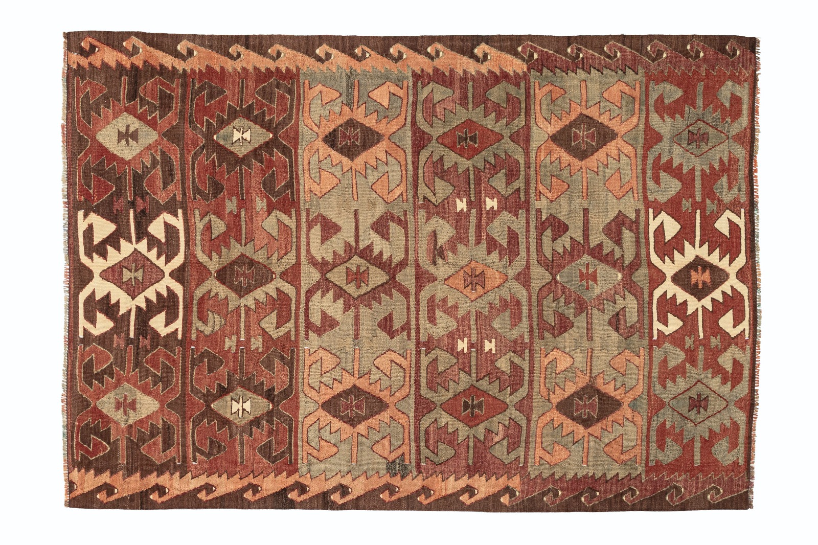 Vintage håndvævet kelim tæppe fra Anatolien.- Unika