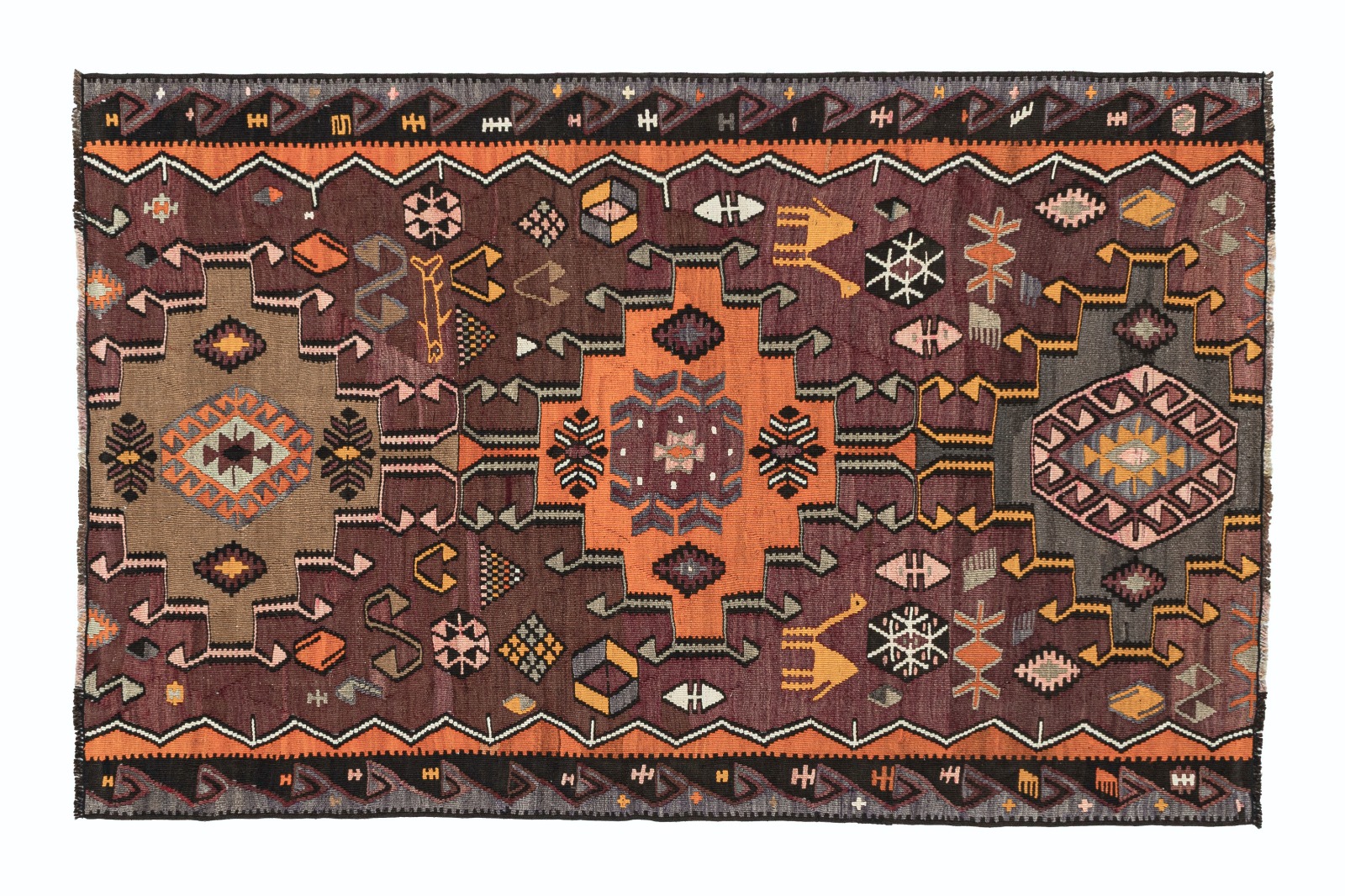 Vintage Kelim tæppe Mål: ca 130 × 204 cm