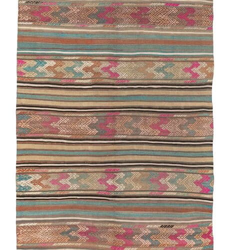 Vintage Denizli Kelim Tæppe – 147 × 225 cm