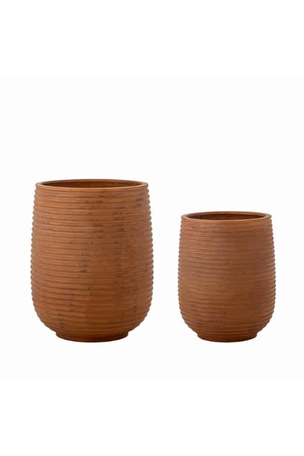 Bloomingville Mesola Urtepotteskjuler Brun Magnesia Sæt 2 Krukke