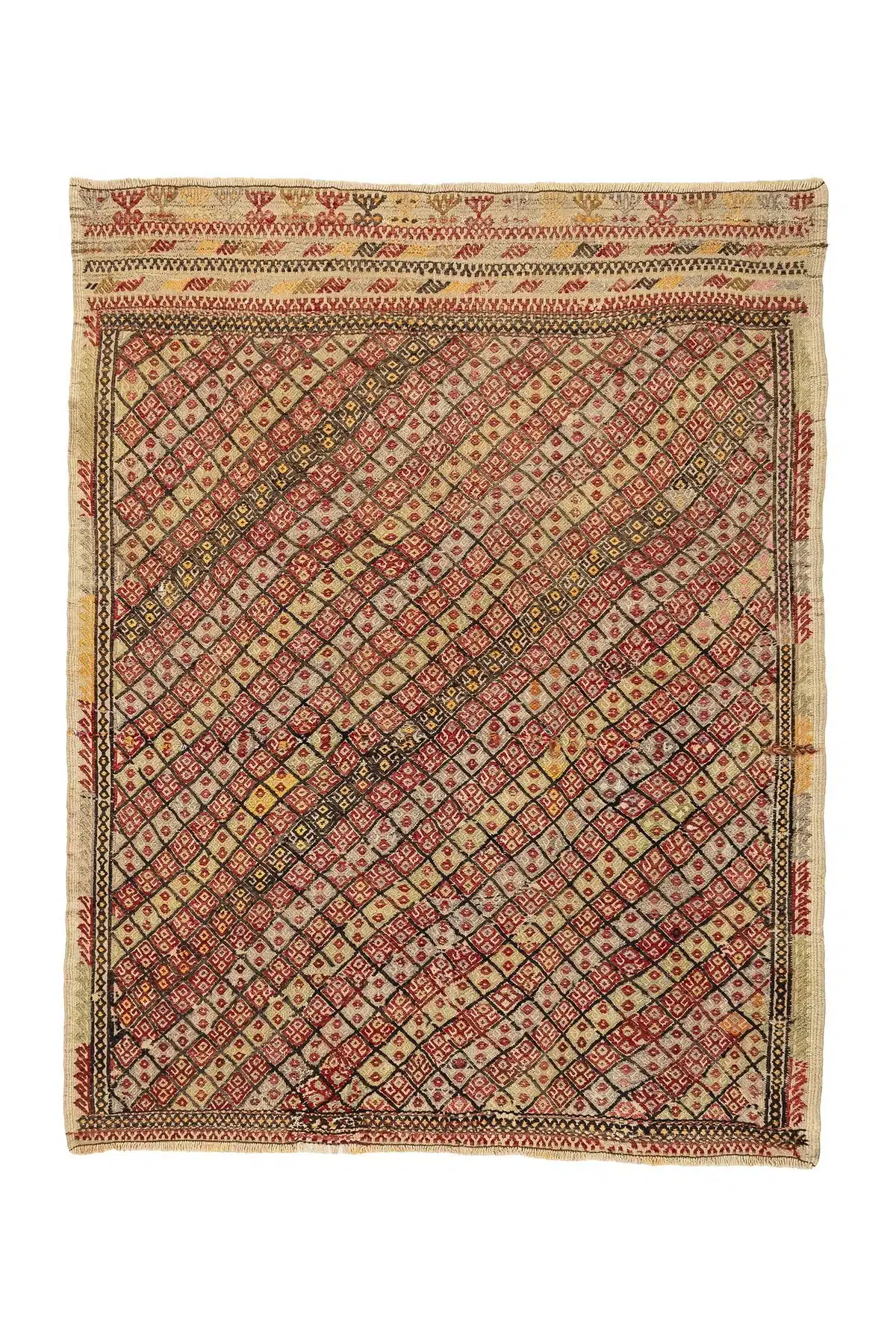 Vintage Kelim Tæppe – 122 × 155 cm