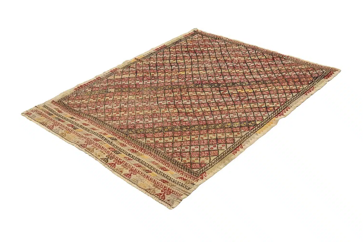 Vintage Kelim Tæppe – 122 × 155 cm - Billede 3