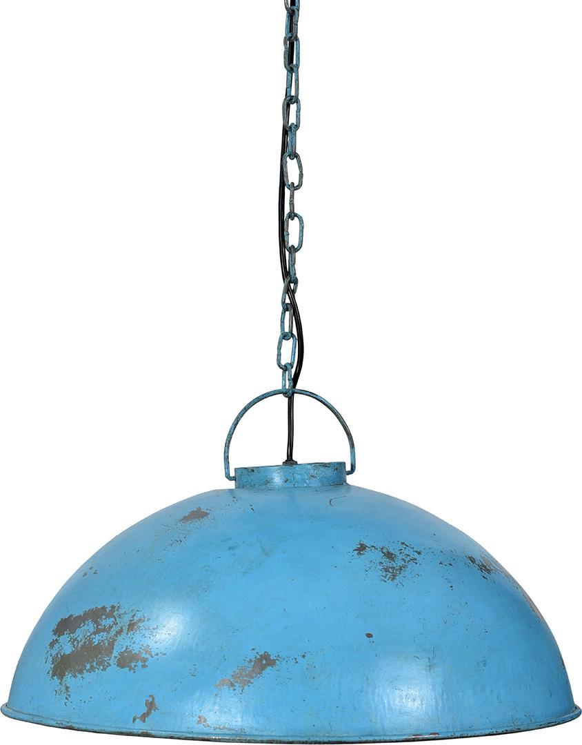 Patineret industrilampe – antikblå - Billede 5