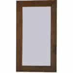 Rustikt vægspejl med bred patineret ramme i genanvendt træ 124x70 cm