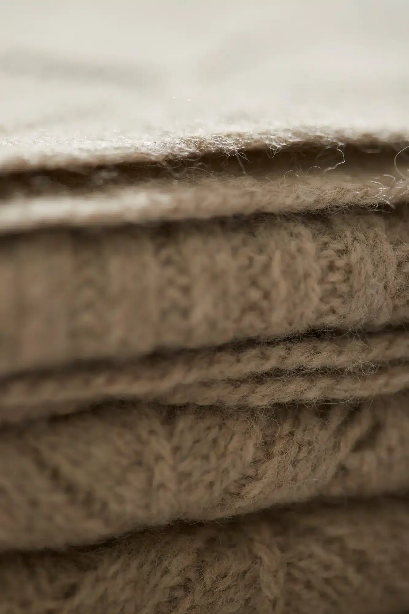 Yak & Merino uldtæppe - Lysebrun - Billede 6