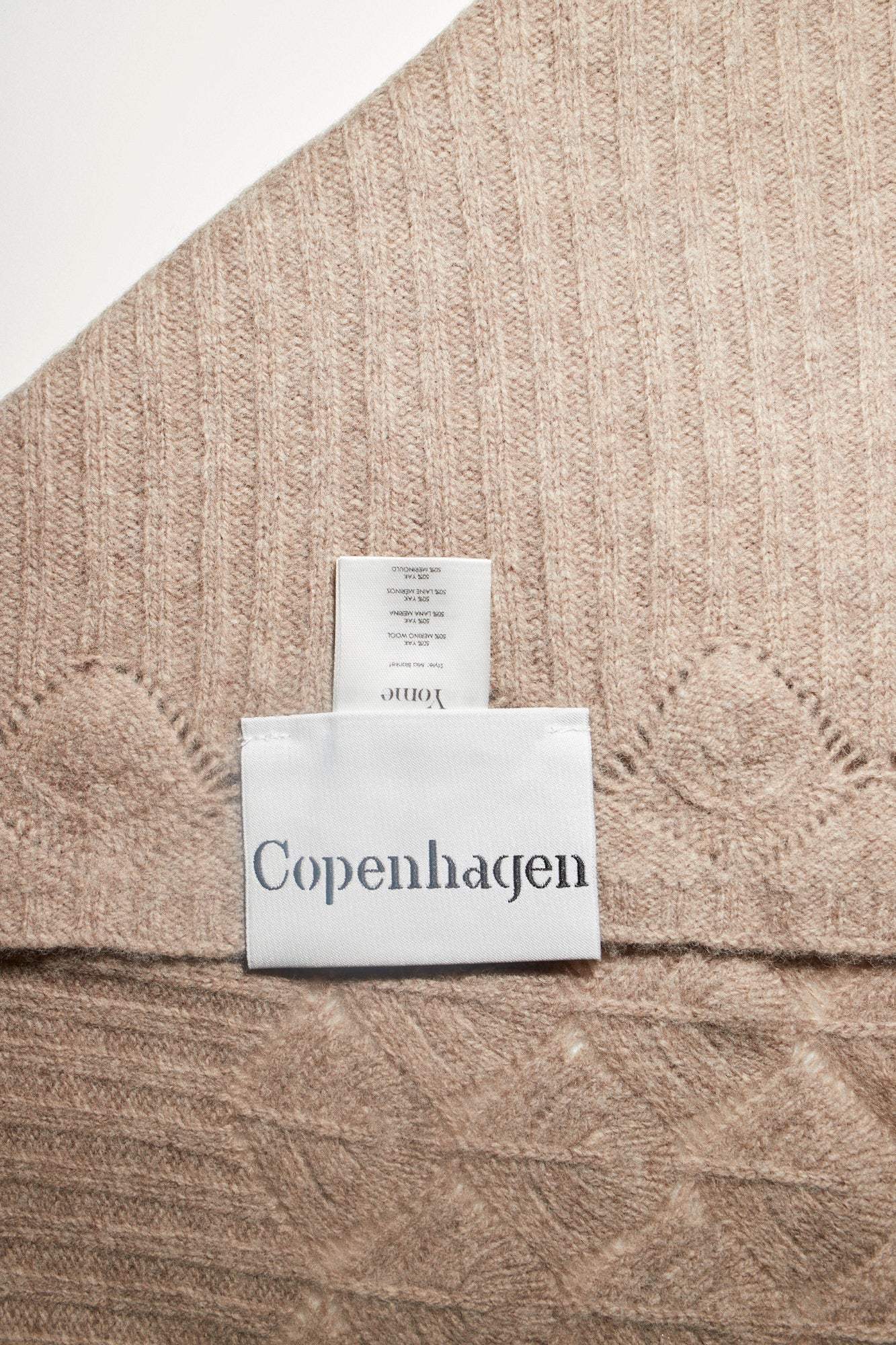 Yak & Merino uldtæppe - Lysebrun - Billede 5