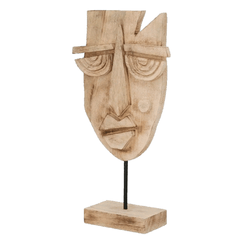 Skulptur Maske Yoruba naturfarben H. 45,5 cm